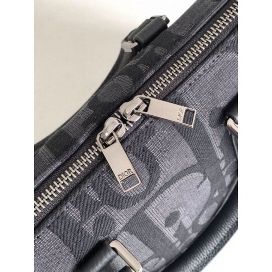 Replica Dior Weekender 25 Bag Black Maxi Dior Oblique Jacquard