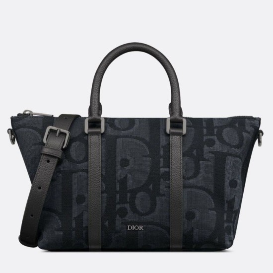 Replica Dior Weekender 25 Bag Black Maxi Dior Oblique Jacquard