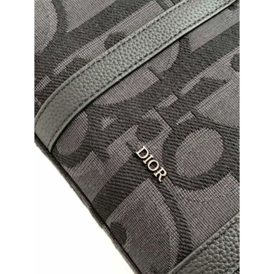Replica Dior Weekender 25 Bag Black Maxi Dior Oblique Jacquard