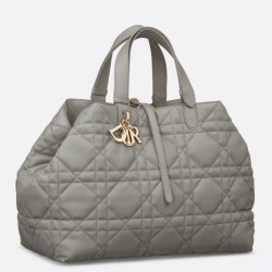 Replica Dior Toujours Large Bag Grey Macrocannage Calfskin