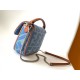 Replica Fendi Baguette Mini Bag Denim with FF Embroidery