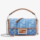 Replica Fendi Baguette Mini Bag Denim with FF Embroidery