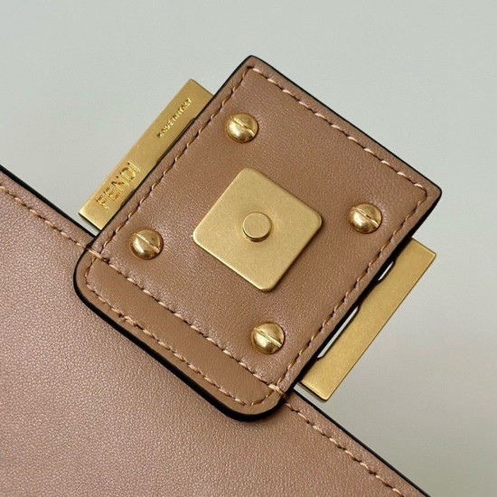 Fake Fendi Medium Baguette Bag Beige FF Nappa Replica