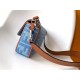 Replica Fendi Baguette Medium Bag Denim with FF Embroidery
