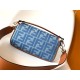 Replica Fendi Baguette Medium Bag Denim with FF Embroidery