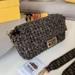Fake Fendi Baguette Medium Bag Woven Strips Replica