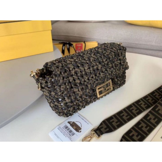 Fake Fendi Baguette Medium Bag Woven Strips Replica