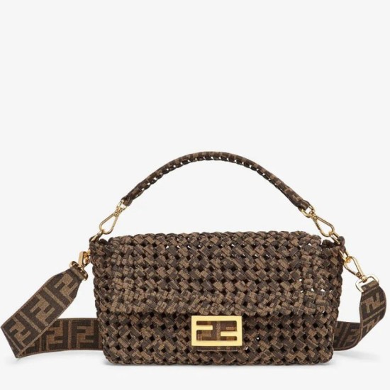 Fake Fendi Baguette Medium Bag Woven Strips Replica