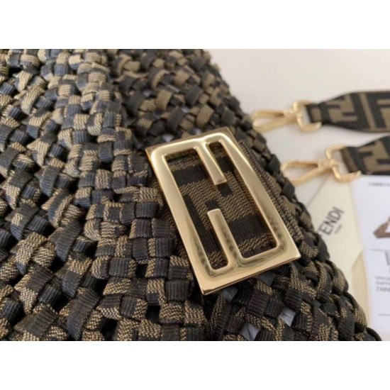 Fake Fendi Baguette Medium Bag Woven Strips Replica