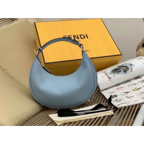 Fake Fendi Fendigraphy Small Hobo Bag Light Blue Replica