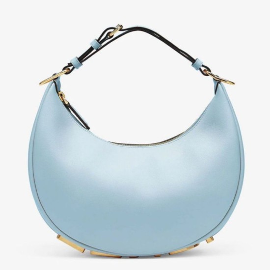 Fake Fendi Fendigraphy Small Hobo Bag Light Blue Replica