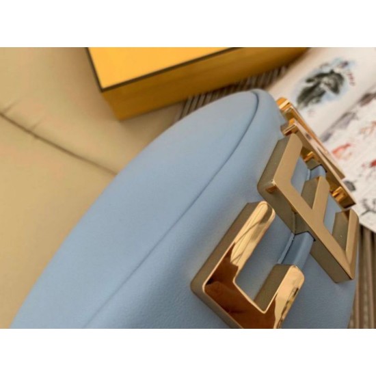 Fake Fendi Fendigraphy Small Hobo Bag Light Blue Replica