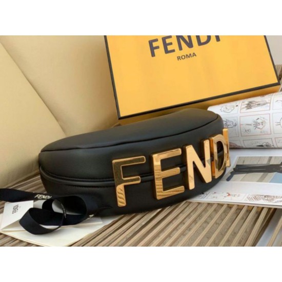 Replica Fendi Fendigraphy Small Hobo Bag Black