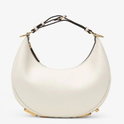 Replica Fendi Fendigraphy Small Hobo Bag White