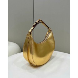 Fake Fendi Fendigraphy Small Hobo Bag Gold Laminated Replica