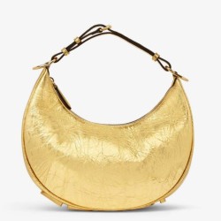 Fake Fendi Fendigraphy Small Hobo Bag Gold Laminated Replica