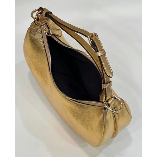 Fake Fendi Fendigraphy Small Hobo Bag Gold Laminated Replica