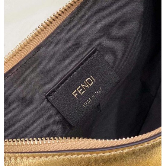 Fake Fendi Fendigraphy Small Hobo Bag Gold Laminated Replica