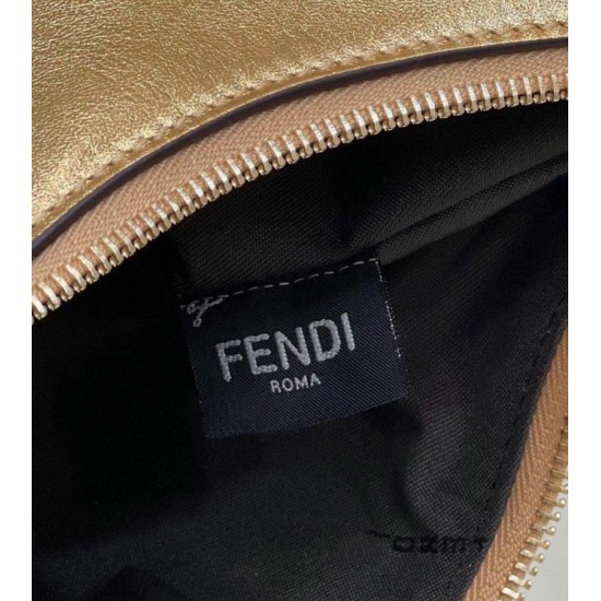 Fake Fendi Fendigraphy Small Hobo Bag Gold Laminated Replica