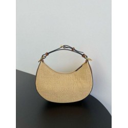 Fake Fendi Fendigraphy Small Hobo Bag Natural Raffia Replica Replica Fendi Fendigraphy Small Hobo Bag Natural Raffia