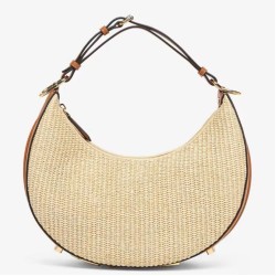 Replica Fendi Fendigraphy Small Hobo Bag Natural Raffia