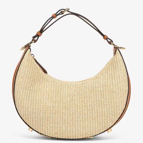 Fake Fendi Fendigraphy Small Hobo Bag Natural Raffia Replica Replica Fendi Fendigraphy Small Hobo Bag Natural Raffia