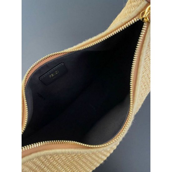 Fake Fendi Fendigraphy Small Hobo Bag Natural Raffia Replica Replica Fendi Fendigraphy Small Hobo Bag Natural Raffia