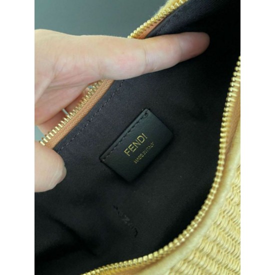 Fake Fendi Fendigraphy Small Hobo Bag Natural Raffia Replica Replica Fendi Fendigraphy Small Hobo Bag Natural Raffia