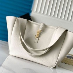 Replica Saint Laurent LE 5 A 7 Bea Tote Bag White Grained Replica Saint Laurent LE 5 A 7 Bea Tote Bag White Grained