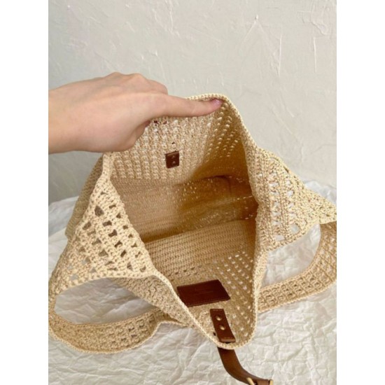 Fake Saint Laurent Le 5 A 7 Medium Tote Bag Naturel Raffia Replica