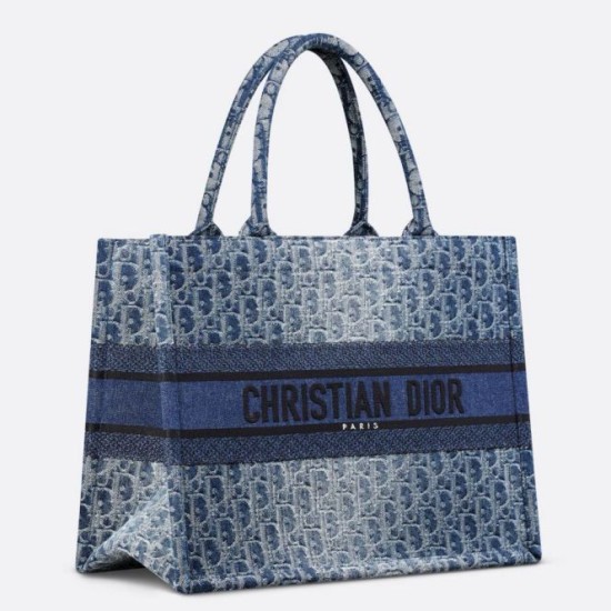 Replica Dior Medium Book Tote Bag in Blue Denim Oblique Jacquard Replica Dior Medium Book Tote Bag in Blue Denim Oblique Jacquard