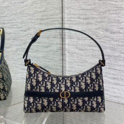 Replica Dior 30 Montaigne Cigale Mini Bag in Blue Oblique Jacquard
