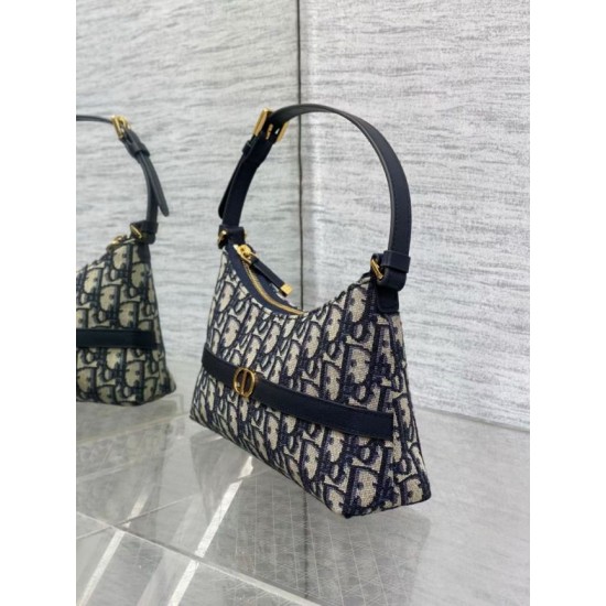 Replica Dior 30 Montaigne Cigale Mini Bag in Blue Oblique Jacquard Replica Dior 30 Montaigne Cigale Mini Bag in Blue Oblique Jacquard