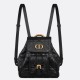 Replica Dior Caro Small Backpack in Black Macrocannage Lambskin