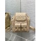 Replica Dior Caro Medium Backpack in Beige Macrocannage Lambskin