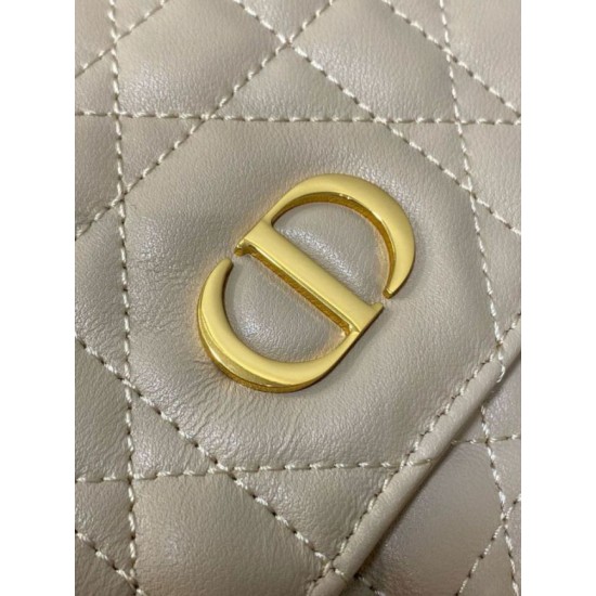 Replica Dior Caro Medium Backpack in Beige Macrocannage Lambskin