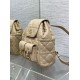 Replica Dior Caro Medium Backpack in Beige Macrocannage Lambskin