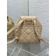 Replica Dior Caro Medium Backpack in Beige Macrocannage Lambskin