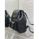 Replica Dior Caro Medium Backpack in Black Macrocannage Lambskin