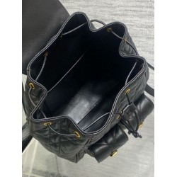 Replica Dior Caro Medium Backpack in Black Macrocannage Lambskin