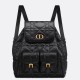 Replica Dior Caro Medium Backpack in Black Macrocannage Lambskin