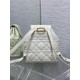 Fake Dior Caro Medium Backpack in White Macrocannage Lambskin Replica