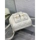 Fake Dior Caro Medium Backpack in White Macrocannage Lambskin Replica