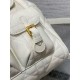 Fake Dior Caro Medium Backpack in White Macrocannage Lambskin Replica