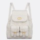 Fake Dior Caro Medium Backpack in White Macrocannage Lambskin Replica
