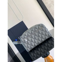 Replica Dior Toiletry Bag in Grey CD Diamond Canvas Replica Dior Toiletry Bag in Grey CD Diamond Canvas