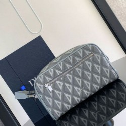 Replica Dior Toiletry Bag in Grey CD Diamond Canvas Replica Dior Toiletry Bag in Grey CD Diamond Canvas
