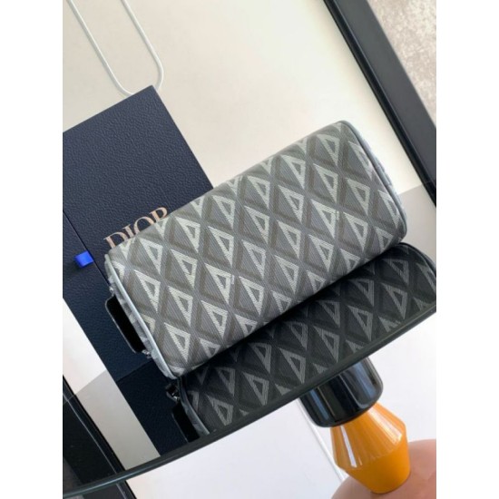 Replica Dior Toiletry Bag in Grey CD Diamond Canvas