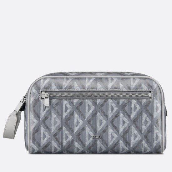 Replica Dior Toiletry Bag in Grey CD Diamond Canvas