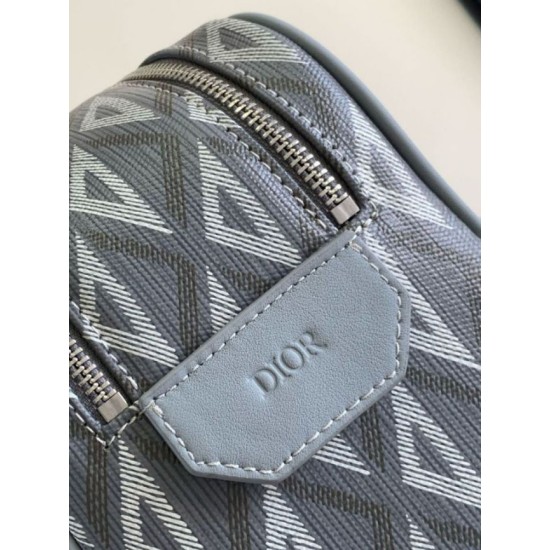 Replica Dior Toiletry Bag in Grey CD Diamond Canvas